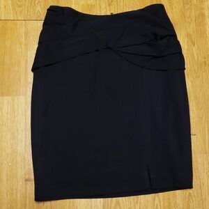 VTG Cache draped navy pencil skirt sz 4